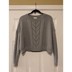 Altar'd State Textured Knit Sweater- Size Medium- Sage Green Grey Cozy Sweater